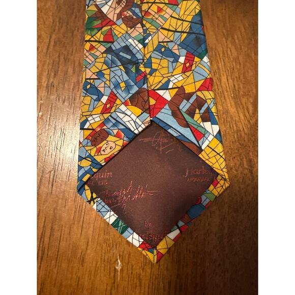 Vintage Harlequin Mondial LTD 100% Silk Tie and pocket handkerchief Artist Tekle - Picture 5 of 9